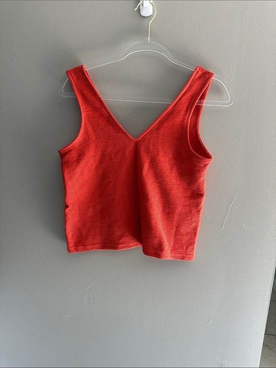 Madewell Tops - Madewell Coral Red V-Neck Ribbed Tank